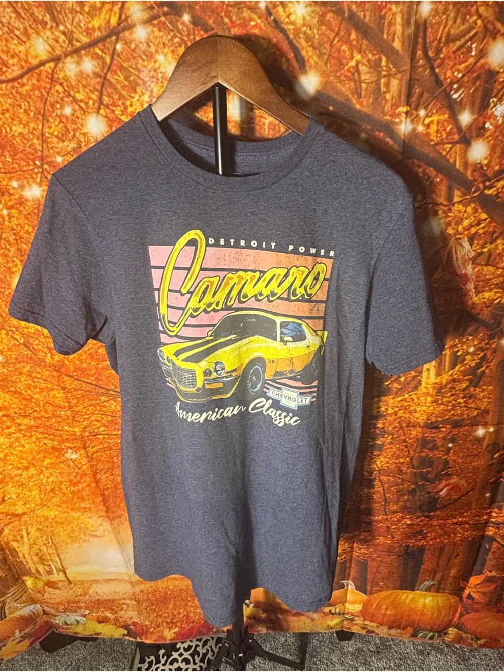 GM- Camaro Graphic Crewneck Tee - Dark Blue